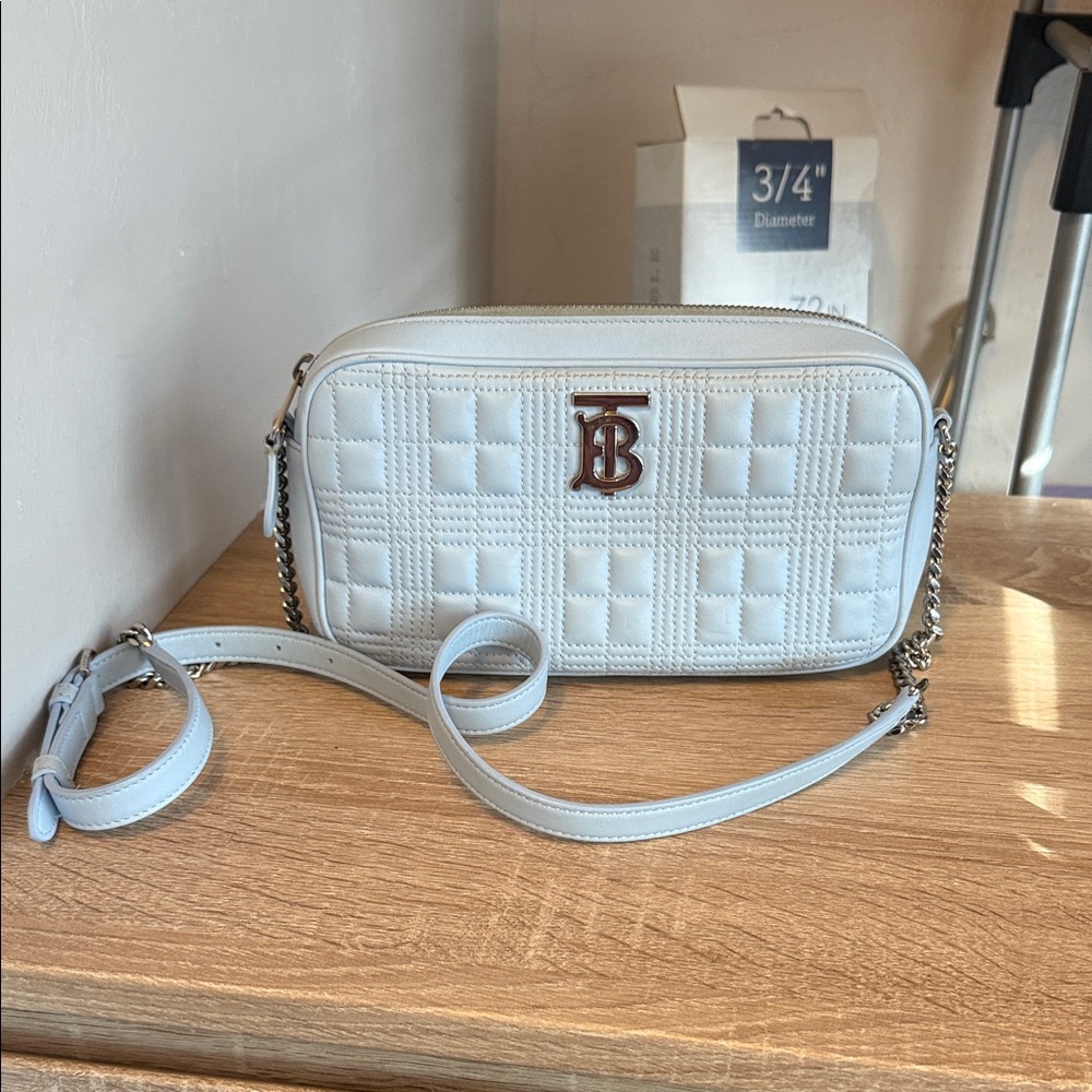 Burberry Quilted White Crossbody Bag